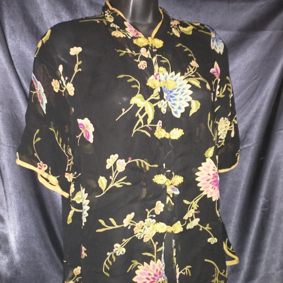 Champagne Collection oriental style blouse. - Picture 3 of 6